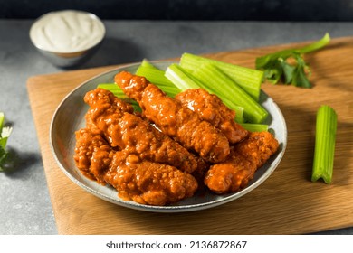 Homemade Buffalo Chicken Tenders with Celery and Blue Cheese - Shutterstock ID 2136872867