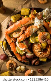 Homemade Cajun Seafood Boil With Lobster Crab And Shrimp