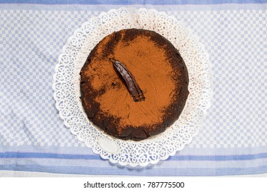 Homemade Carob Bean Cake Traditional Of Portuguese Cuisine.