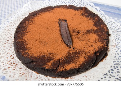 Homemade Carob Bean Cake Traditional Of Portuguese Cuisine.