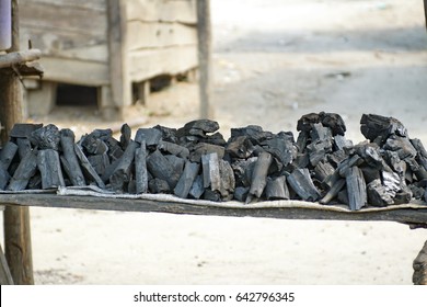 Homemade Charcoal For Sale In The Village Of Andasibe, Madagascar