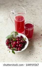 Homemade Cherry Juice With Fresh Sour Cherries