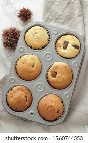 Homemade Chestnut In Muffin For Autumn Breakfast