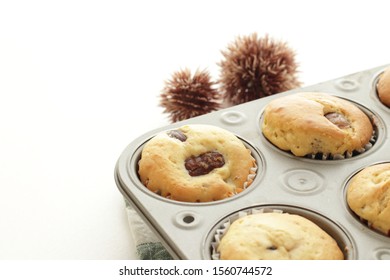 Homemade Chestnut In Muffin For Autumn Breakfast