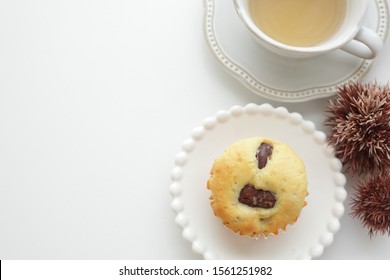 Homemade Chestnut In Muffin For Autumn Breakfast