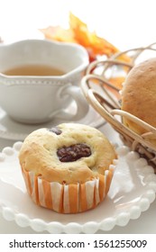 Homemade Chestnut In Muffin For Autumn Breakfast