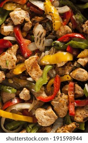 Homemade Chicken Fajitas with Vegetables and Tortillas