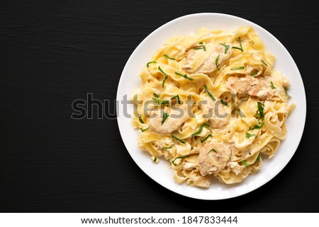 Similar – Foto Bild Italienische Fettuccine Pasta und Kochzutaten