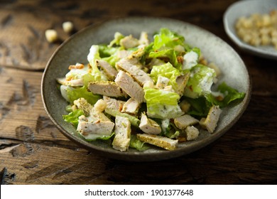 Homemade Chicken Salad With Bread Croutons