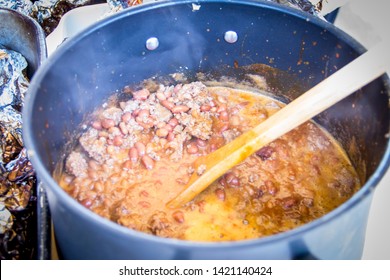 Homemade Chili Cooking Fresh On The Stove.