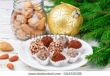 Similar – Foto Bild Kokosnuss weißer Weihnachtskuchen. Australisches Dessert