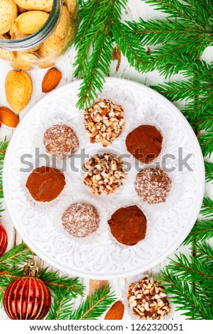 Similar – Foto Bild Kokosnuss weißer Weihnachtskuchen. Australisches Dessert