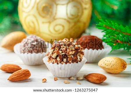 Similar – Foto Bild Kokosnuss weißer Weihnachtskuchen. Australisches Dessert