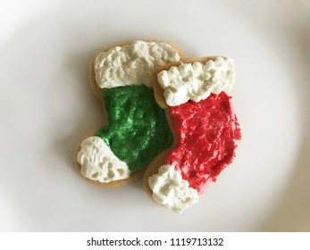 Homemade Christmas Stocking Iced Cookies