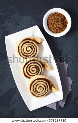 Similar – Image, Stock Photo Homemade Cocoa Rolls Bread