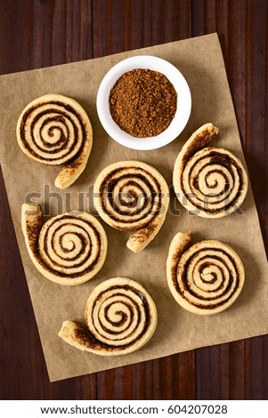 Image, Stock Photo Homemade Cocoa Rolls Bread