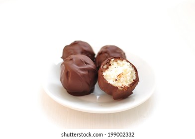 Homemade Coconut Truffles, Selective Focus