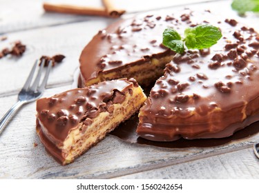 Homemade Cold Cake With Chocolate And Nuts