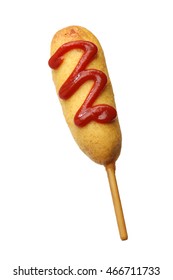 Homemade Corn Dog Isolated On White Background