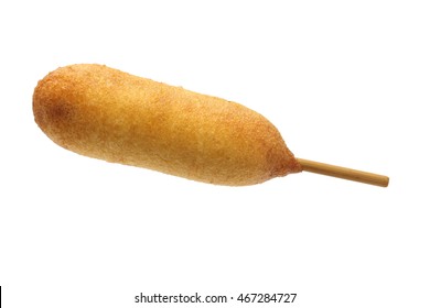 Homemade Corn Dog Isolated On White Background