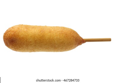 Homemade Corn Dog Isolated On White Background