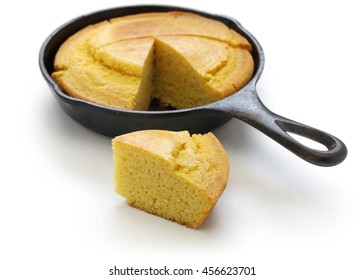 Homemade Cornbread In Skillet, Cuisine Of The Southern United States