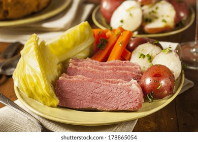 Homemade Corned Beef and Cabbage with Potatoes and Carrots