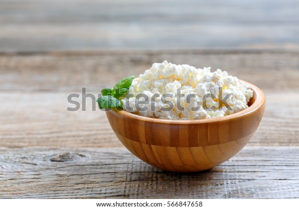 Homemade Cottage Cheese Bowl On Old Stock Photo Edit Now 566847658