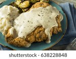 Homemade Country Fried Steak with Gravy and Potatoes