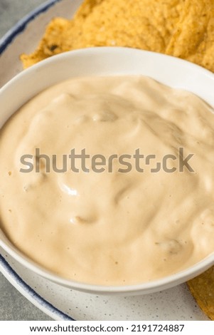 Homemade Creamy White Queso Dip with Tortilla Chips Foto stock © 