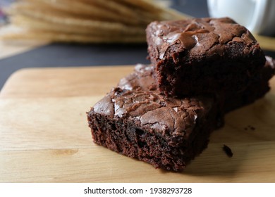 Homemade Dark Chocolate Fudge Brownies Cake.