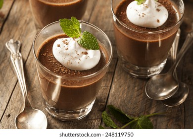 Homemade Dark Chocolate Mousse with Whipped Cream - Powered by Shutterstock