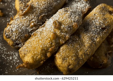 Homemade Deep Fried Candy Bar With Powdered Sugar