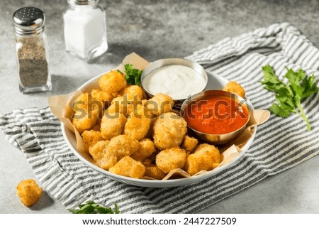 Homemade Deep Fried Wisconsin Cheese Curds with Dipping Sauce
