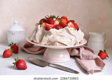 Homemade delicious meringue cake 
