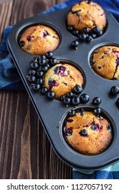 Homemade delicious muffins with fresh berries   - Shutterstock ID 1127057192