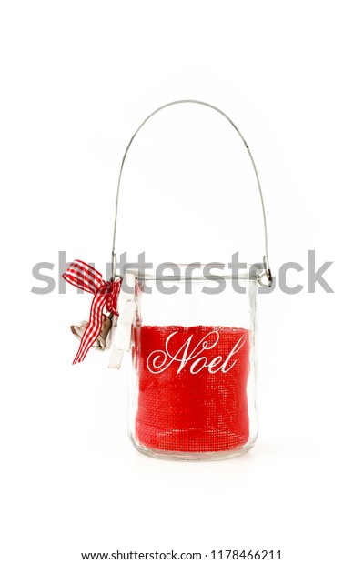 Homemade Diy Christmas Glass Jar Handle Stock Photo Edit Now