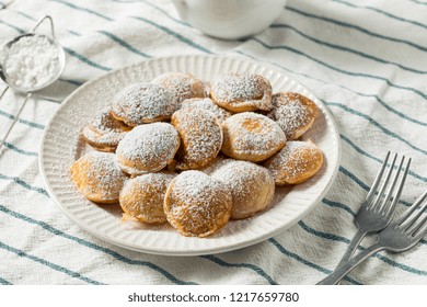 Homemade Dutch Poffertjes Pancakes with Powdered Sugar