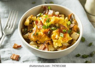 Homemade Egg And Potato Breakfast Bowl With Bacon