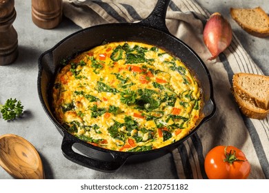 Homemade Egg And Spinach Frittata With Feta