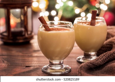 Homemade Eggnog With Cinamon And Nutmeg