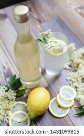 Homemade Elderflower Syrup In A Bottle