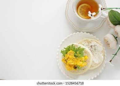 Homemade English Muffin And Pumpkin Salad Sandwich