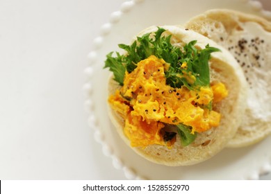 Homemade English Muffin And Pumpkin Salad Sandwich