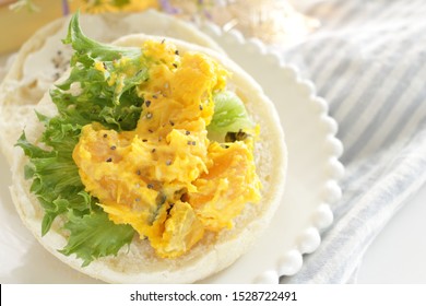 Homemade English Muffin And Pumpkin Salad Sandwich