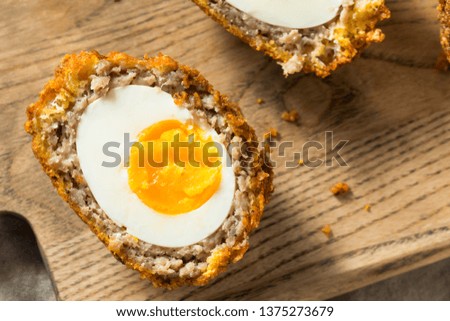 Homemade English Scotch Eggs Wrapped in Sausage