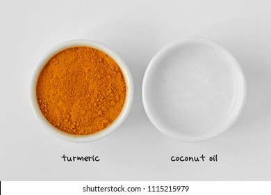 Homemade Face Mask Made Out Of Turmeric And Coconut Oil