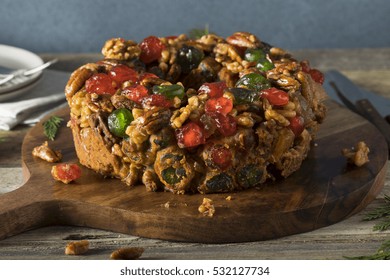 Homemade Festive Holiday Fruitcake With Nuts And Fruit