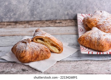 Homemade Fresh Baked Quark Cheese Pockets With Raisins