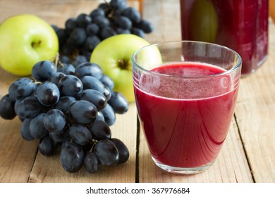 Homemade Fresh Grape And Apple Juice